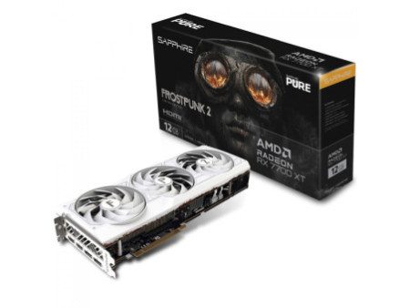 Placa de Vídeo Sapphire Pure AMD Radeon RX 7700 XT Frostpunk 2 Limited Edition, 12GB, GDDR6, FSR, Ray Tracing, 11335-08-50G