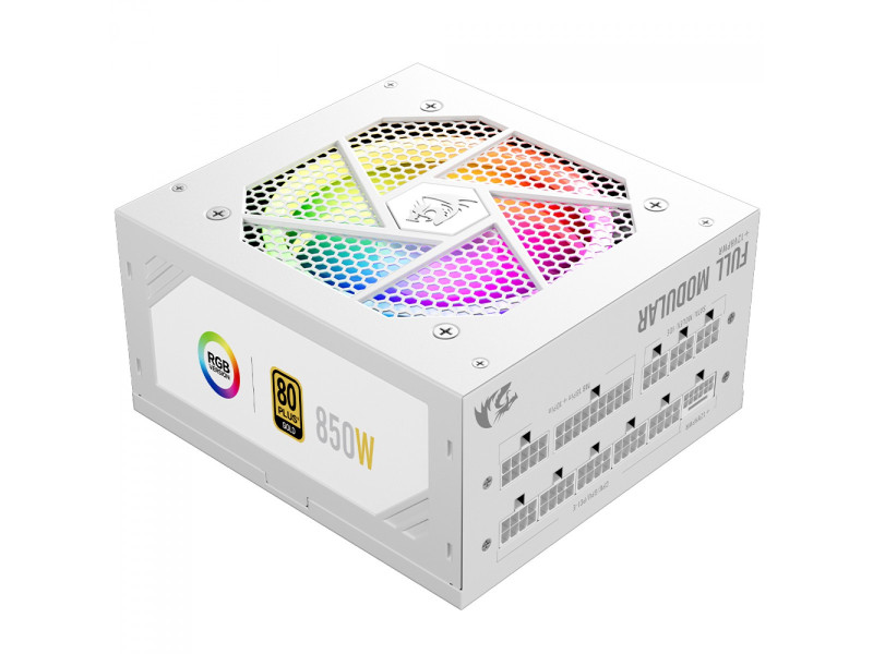 Fonte Redragon RGPS 850W, RGB, 80 Plus Gold, PFC Ativo, PCIe 5.1, Full Modular, Branco, GC-PS007W-1 V2
