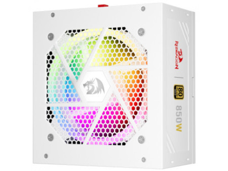 Fonte Redragon RGPS 850W, RGB, 80 Plus Gold, PFC Ativo, PCIe 5.1, Full Modular, Branco, GC-PS007W-1 V2