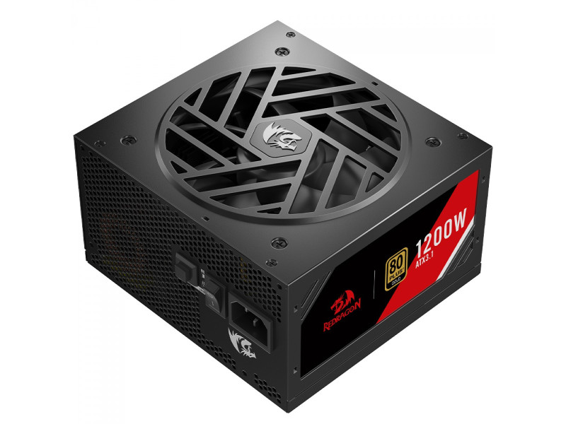 Fonte Redragon Master RGMS 1200W, 80 Plus Gold, PFC Ativo, PCIe 5.1, Full Modular, GC-MS05