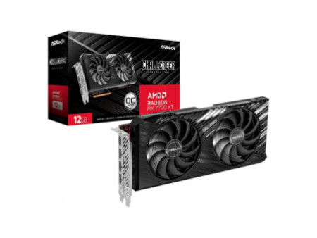 Placa de Vídeo AsRock AMD Radeon RX 7700 XT Challenger OC, 12GB, GDDR6, FSR, Ray Tracing, 90-GA4QZZ-00UANF