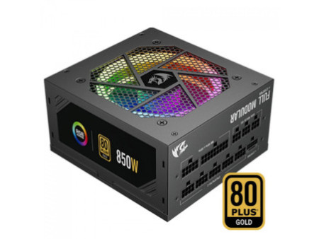 Fonte Redragon RGPS, 850W, RGB, 80 Plus Gold, PCIe 5.0, PFC Ativo, Full Modular, GC-PS007-1