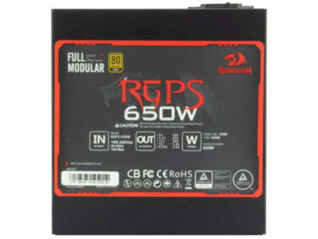 Fonte Redragon RGPS 650W, 80 Plus Gold, PFC Ativo, Full Modular, GC-PS008