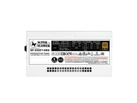 Fonte Super Flower LEADEX III ARGB 650W, 80 Plus Gold, PFC Ativo, Full Modular, SF-650F14RG(WH)