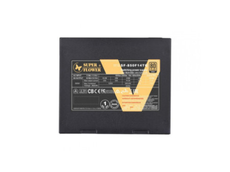 Fonte Super Flower LEADEX V Gold PRO 850W, PFC Ativo, Full Modular, SF-850F14TG V2.0 BK