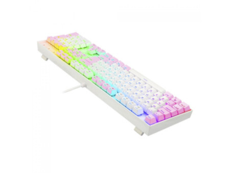 Teclado Mecânico Gamer Redragon Mitra, Switch Blue, ABNT2, RGB, White/Pink, K551WP-RGB (PT-Blue)