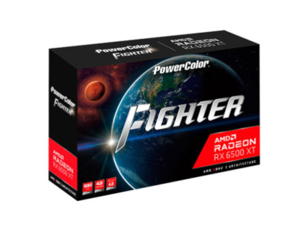 Placa de Vídeo PowerColor Fighter Radeon RX 6500 XT, 4GB, GDDR6, FSR, Ray Tracing, AXRX 6500 XT 4GBD6-DH/OC
