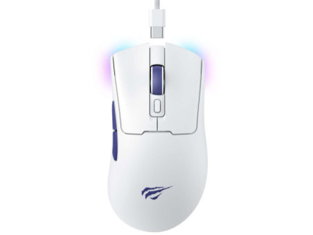 Mouse Gamer Havit MS966WB White, Wireless/Bluetooth, RGB, 10000 DPI, 7 Botões, PMW3325, Branco