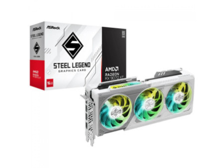 Placa de Vídeo ASRock AMD Radeon RX 9070 XT Steel Legend, 16GB, GDDR6, FSR, Ray Tracing, White, 90-GA5DZZ-00UANF