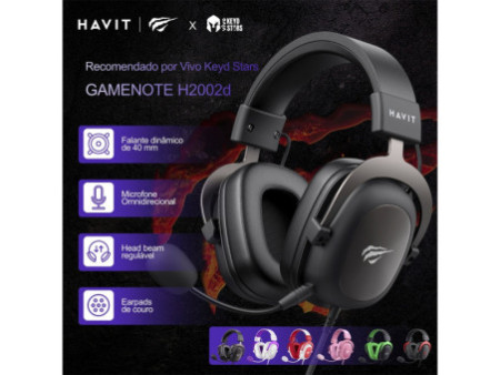 Headset Gamer Havit HV-H2002D 3.5mm Preto/Cinza