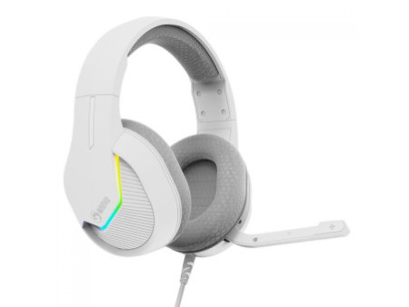 Headset Gamer Marvo, RGB, USB, Drivers de 50mm, White, H8618 WH