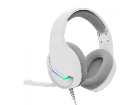 Headset Gamer Marvo, RGB, USB, Drivers de 50mm, White, H8618 WH