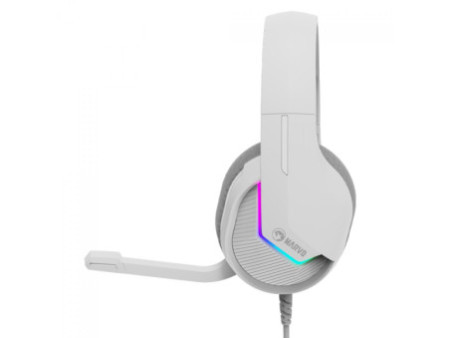 Headset Gamer Marvo, RGB, USB, Drivers de 50mm, White, H8618 WH