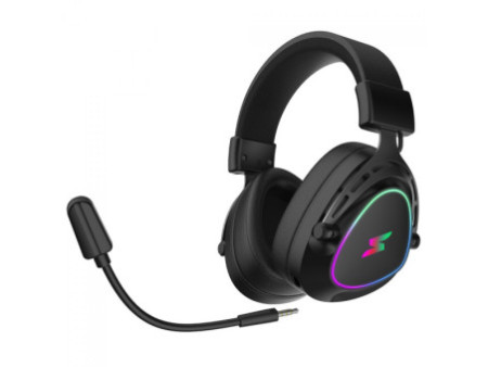 Headset Gamer SuperFrame Sound Pro, Surround 7.1, Wireless, Bluetooth, Drivers de 50mm, RGB, Black, SF-HS-SP7WRUB