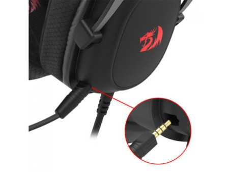 Headset Gamer Redragon Zeus Lite, P3, Drivers de 53mm, Microfone Destacável, Black, H510-LT