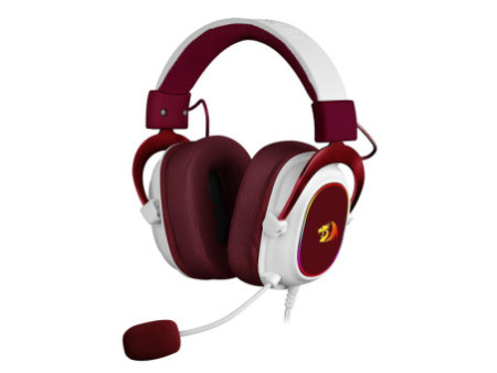 Headset Gamer Redragon Zeus X, USB, Surround 7.1, RGB, White/Red, H510RGB-RED