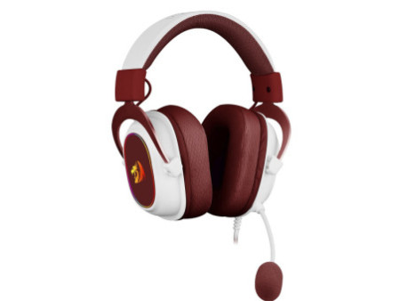 Headset Gamer Redragon Zeus X, USB, Surround 7.1, RGB, White/Red, H510RGB-RED