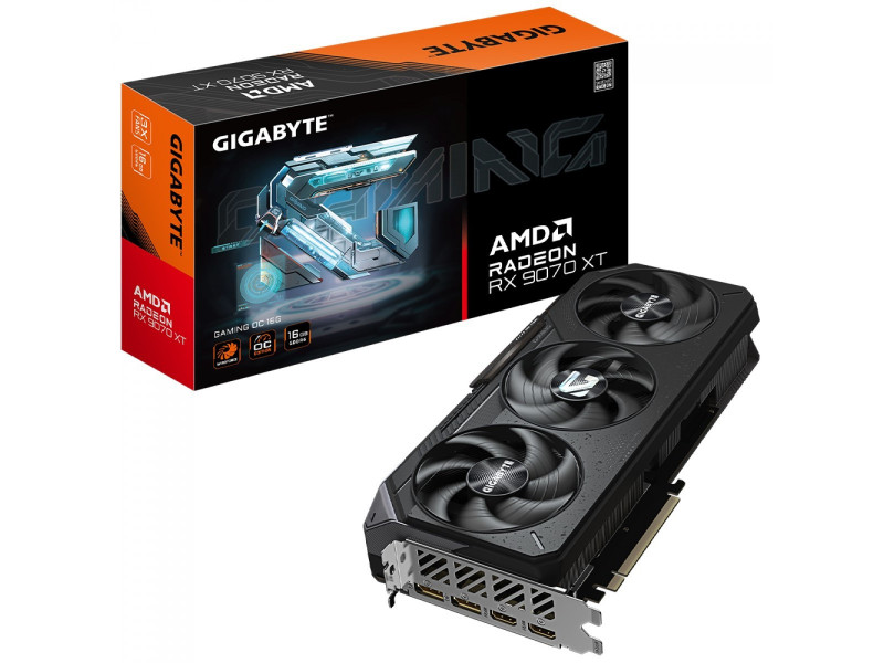 Placa de Vídeo Gigabyte AMD Radeon RX 9070 XT Gaming OC, 16GB, GDDR6, FSR, Ray Tracing, GV-R9070XTGAMING OC-16GD