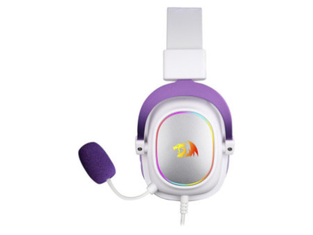 Headset Gamer Redragon Zeus X, USB, Surround 7.1, RGB, White/Purple, H510WP-RGB