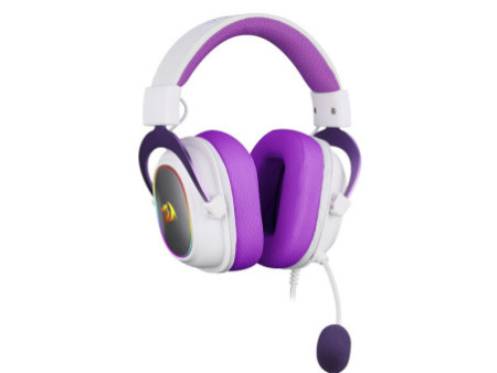 Headset Gamer Redragon Zeus X, USB, Surround 7.1, RGB, White/Purple, H510WP-RGB