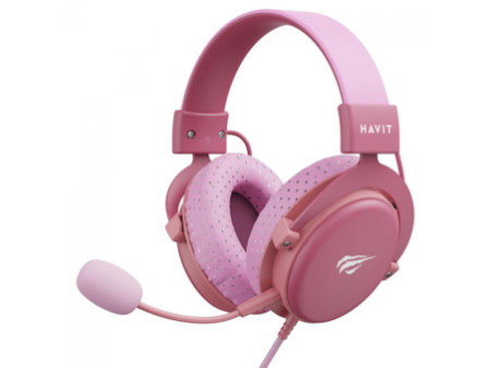 Headset Gamer Havit H2015D, 3.5mm, Drivers de 50mm, Rosa, H2015D-PINK
