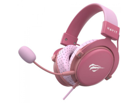 Headset Gamer Havit H2015D, 3.5mm, Drivers de 50mm, Rosa, H2015D-PINK