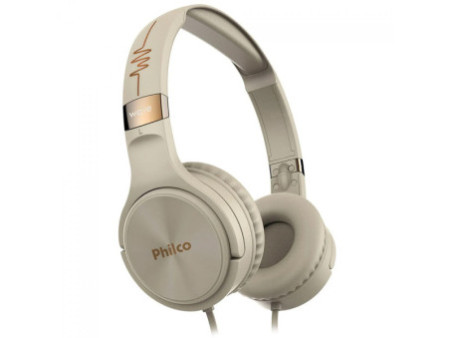 Headphone Philco Wave Flat, 3.5mm, Drivers de 30mm, Bege, PFO02G