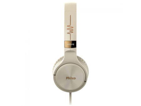 Headphone Philco Wave Flat, 3.5mm, Drivers de 30mm, Bege, PFO02G