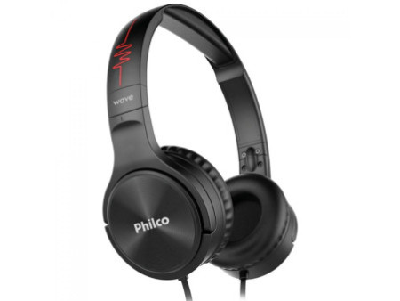 Headphone Philco Wave Flat, 3.5mm, Drivers de 30mm, Preto, PFO02P