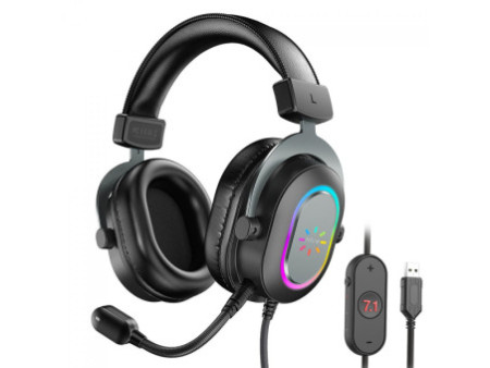 Headset Gamer Fifine H6G, 7.1 Surround, Drivers de 50mm, RGB, USB, Black