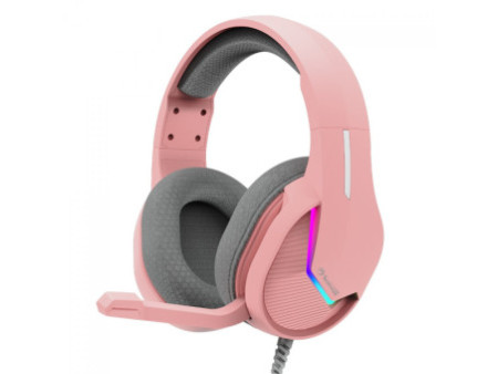 Headset Gamer Marvo, RGB, USB, Drivers de 50mm, Pink, H8618 PK