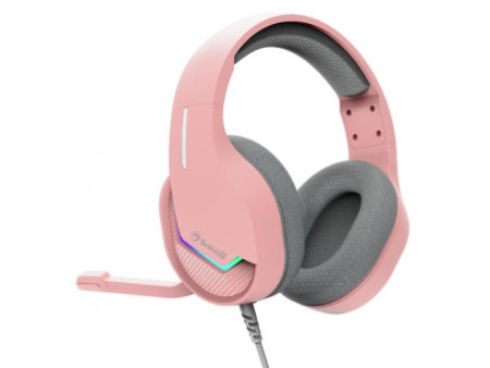 Headset Gamer Marvo, RGB, USB, Drivers de 50mm, Pink, H8618 PK