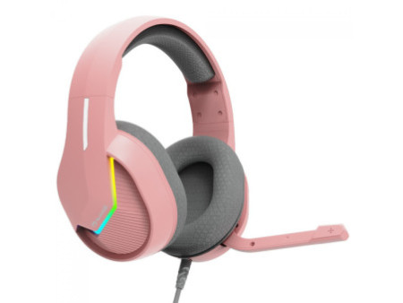 Headset Gamer Marvo, RGB, USB, Drivers de 50mm, Pink, H8618 PK