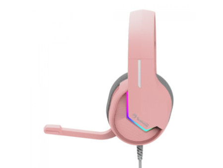 Headset Gamer Marvo, RGB, USB, Drivers de 50mm, Pink, H8618 PK