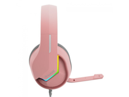 Headset Gamer Marvo, RGB, USB, Drivers de 50mm, Pink, H8618 PK