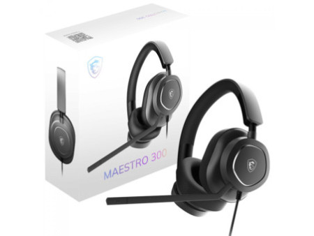 Headset Gamer MSI Maestro 300, USB, Drivers de 40mm, Preto