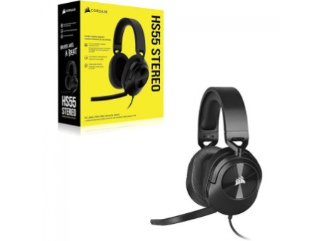 Headset Gamer Corsair HS55 Stereo, Drivers de 50mm, 3.5mm, Carbono, CA-9011260-NA