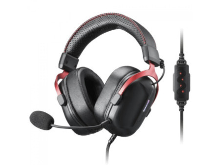 Headset Gamer Redragon Cybill H312, RGB, 7.1 Surround, Drivers de 50mm, USB, Preto e Vermelho