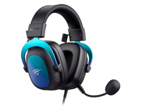 Headset Gamer Havit Gamenote, USB 7.1, Drivers de 53mm, Múltiplas Plataformas, Black/Blue, HV-H2002C PRO