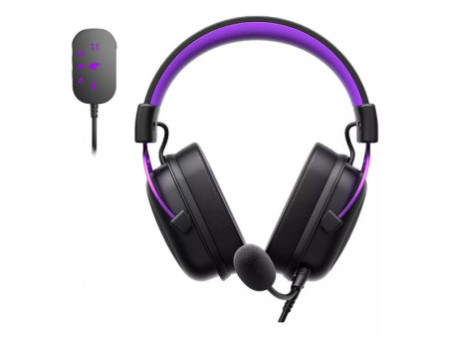 Headset Gamer Havit, 3.5mm + USB,  Drivers de 53mm, Múltiplas Plataformas, Black/Purple, HV-H2002C+U