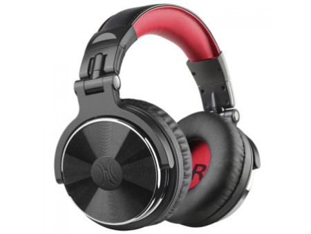 Headphone Profissional OneOdio Studio DJ PRO 10, Drivers De 50mm, 3.5mm/6.3mm, Preto e Vermelho