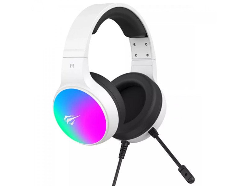 Headset Gamer Havit H2043U, USB, Drivers de 50mm, 7.1 Surround, RGB, White, HV-H2043U