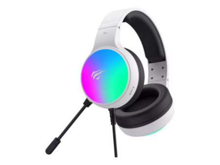 Headset Gamer Havit H2043U, USB, Drivers de 50mm, 7.1 Surround, RGB, White, HV-H2043U