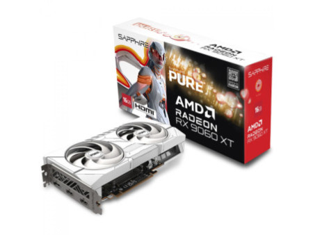 Placa de Vídeo Sapphire Pure AMD Radeon RX 9060 XT OC, 16GB, GDDR6, FSR, Ray Tracing, White, 11350-02-20G