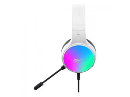 Headset Gamer Havit H2043U, USB, Drivers de 50mm, 7.1 Surround, RGB, White, HV-H2043U