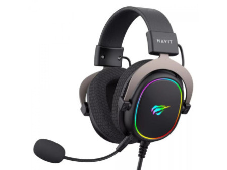 Headset Gamer Havit H2002R, USB, Drivers de 50mm, 7.1 Surround, RGB, Black, HV-H2002R