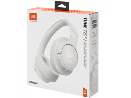 Headphone JBL Tune 720BT, Bluetooth, Drivers De 40mm, Pure Bass, Branco, JBLT720BTWHT