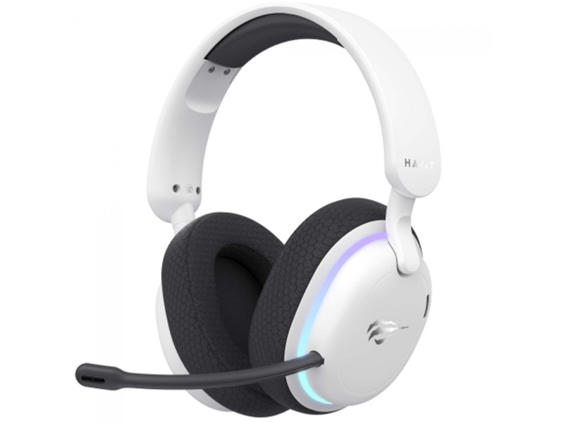 Headset Gamer Havit Fuxi-H7, Wireless, Bluetooth, RGB, Drivers de 40mm, Branco