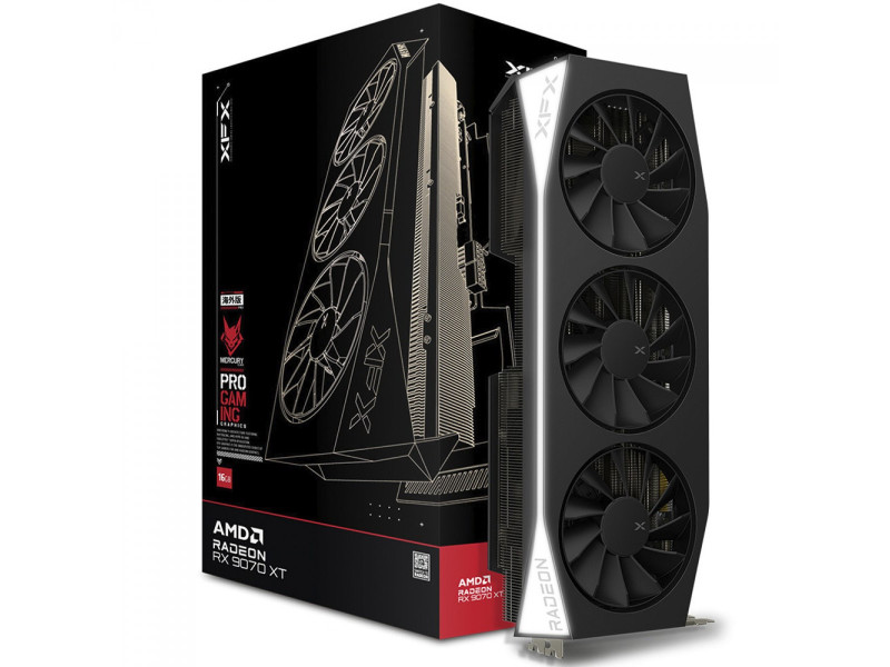 Placa de Vídeo XFX Mercury AMD Radeon RX 9070 XT Gaming Edition, 16GB, GDDR6, FSR, Ray Tracing, RX-97TMERCB9 Placa de Vídeo XFX Mercury AMD Radeon RX 9070 XT Gaming Edition, 16GB, GDDR6, FSR, Ray Tracing, RX-97TMERCB9