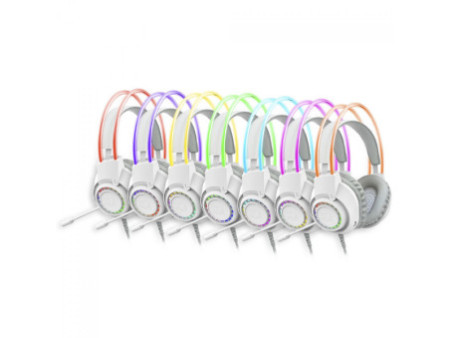 Headset Gamer Redragon Scream Branco, RGB, Drivers De 40mm, USB+5.5mm, White, H231W-RGB